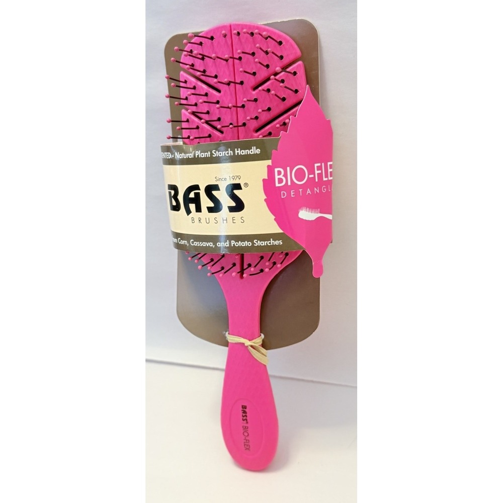 Hairbrush Detangle Brush Natural Fibers Plant Based Hair Pink NEW Spa Bass Brush